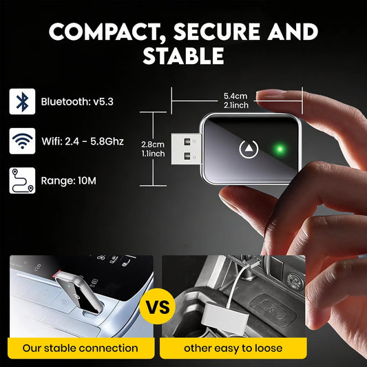 2-in-1 Wired to Wireless CarPlay & Android Auto Adapter