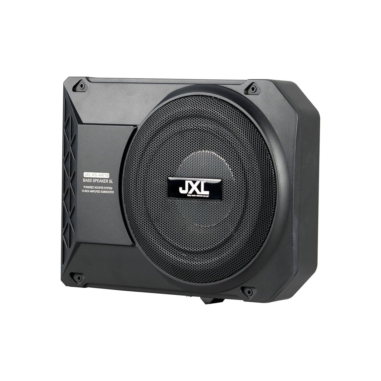 JXL Car Subwoofer XS-AW10 (10 Inches) Active Underseat Subwoofer 350 RMS Power 300+ Watts, Ultra Sleek, Shallow subwoofer, high Level Input/Audio - line Input