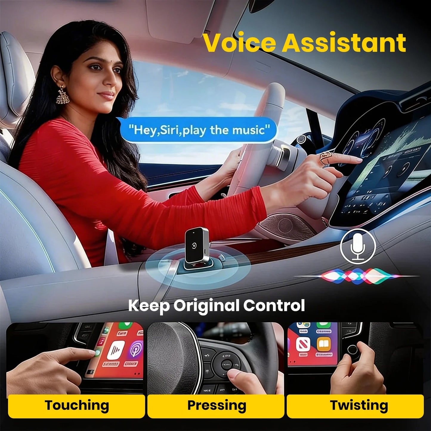 2-in-1 Wired to Wireless CarPlay & Android Auto Adapter